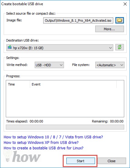 create a bootable usb drive from iso